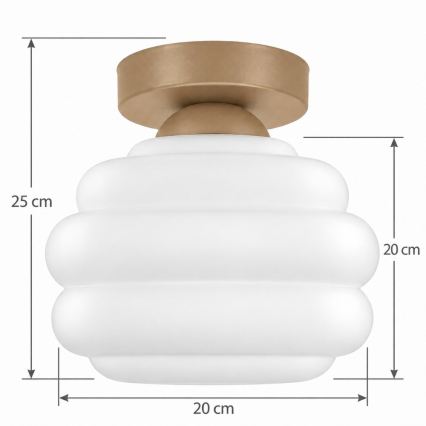 BRILAGI - LED stropna svjetiljka RETRO GLASS 1xE27/60W/230V Ø 20 cm bež/bijela