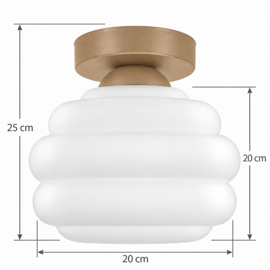 BRILAGI - LED stropna svjetiljka RETRO GLASS 1xE27/60W/230V Ø 20 cm bež/bijela