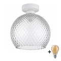 BRILAGI - LED stropna svjetiljka RETRO GLASS 1xE27/60W/230V Ø 25 cm bijela/dimno-siva