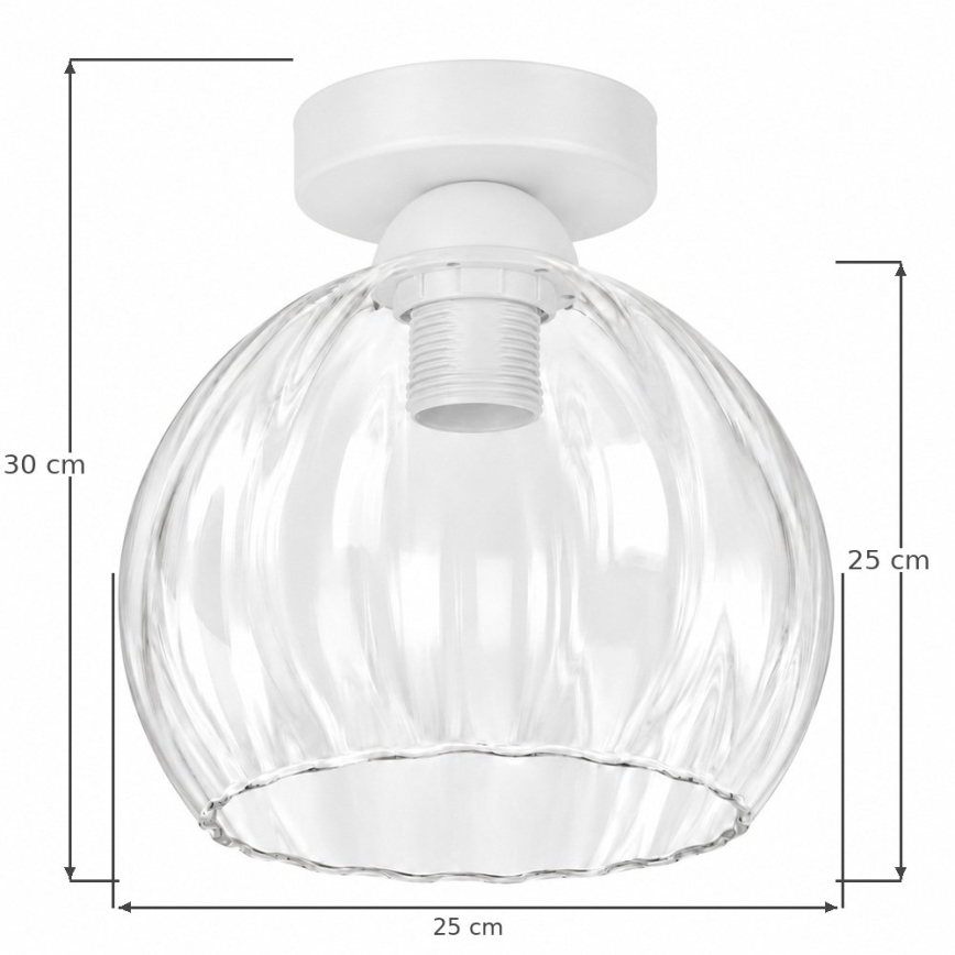 BRILAGI - LED stropna svjetiljka RETRO GLASS 1xE27/60W/230V Ø 25 cm bijela/prozirna