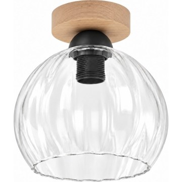 BRILAGI - LED stropna svjetiljka RETRO GLASS 1xE27/60W/230V Ø 25 cm hrast/prozirno