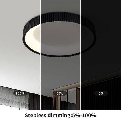 Brilagi - LED prigušivo stropno svjetlo FALCON MODERN LED/30W/230V 3000-6500K Ø 40 cm crno + daljinski upravljač