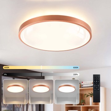 BRILAGI - LED stropna svjetiljka s mogućnošću prigušivanja GLASS POOL DOUBLE LED/60W/230V pr. 50 cm bakrena + daljinski upravljač