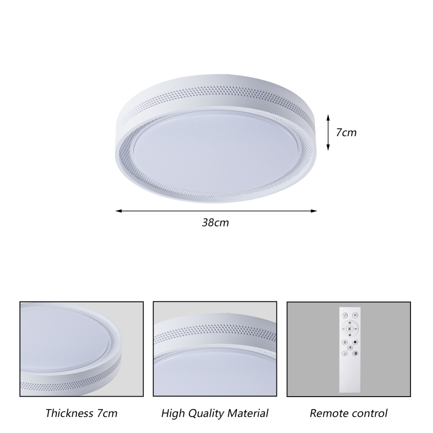 Brilagi - prigušiva LED stropna svjetiljka KREON LED/54W/230V 3000-6000K crna, Ø 38 cm + daljinski upravljač