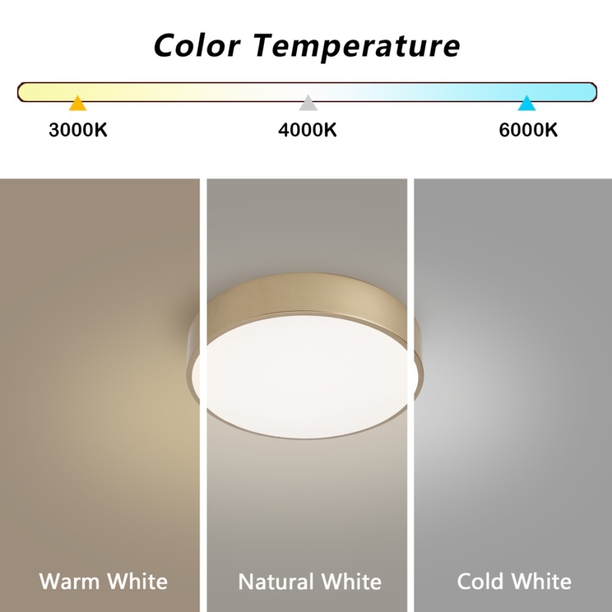 Brilagi - LED stropno svjetlo s prigušivanjem POOL LED/24W/230V 3000-6000K Ø 20 cm zlatno + daljinski upravljač