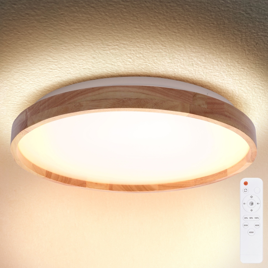 Brilagi - LED stropna svjetiljka s prigušivanjem ALSON LED/48W/230V 3000-6500K hrast promjer 39,5 cm + daljinski upravljač