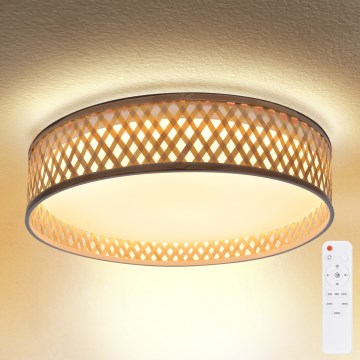 Brilagi - LED stropna svjetiljka s prigušivanjem CAMILA LED/48W/230V 3000-6500K bambus promjer 40 cm + daljinski upravljač