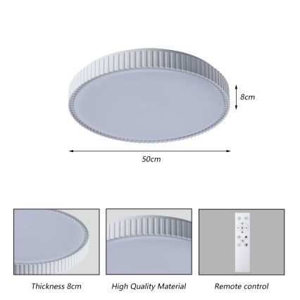 Brilagi - LED prigušiva stropna svjetiljka CORVO LED/72W/230V 3000-6000K bijela Ø 50 cm + daljinski upravljač