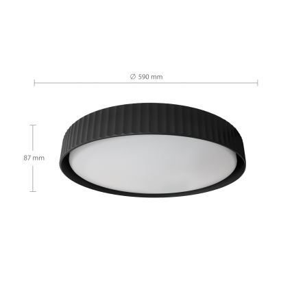 Brilagi - LED prigušivo stropno svjetlo LUCIA LED/60W/230V 3000-6500K promjer 59 cm crna + daljinski upravljač