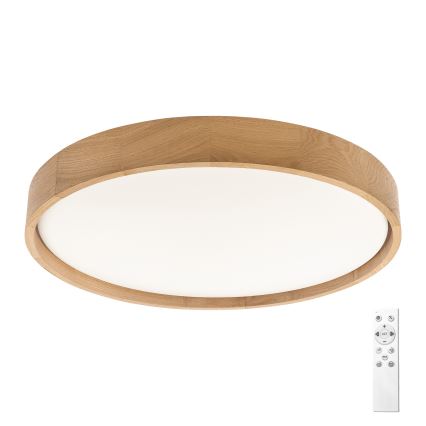 Brilagi - LED prigušiva stropna svjetiljka MANAROLA REMOTE LED/36W/230V 3000-6500K Ø 51 cm hrast + daljinski upravljač