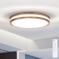 Brilagi - LED stropna svjetiljka s prigušivanjem MOLINA LED/48W/230V 3000-6500K hrast promjer 38 cm + daljinski upravljač