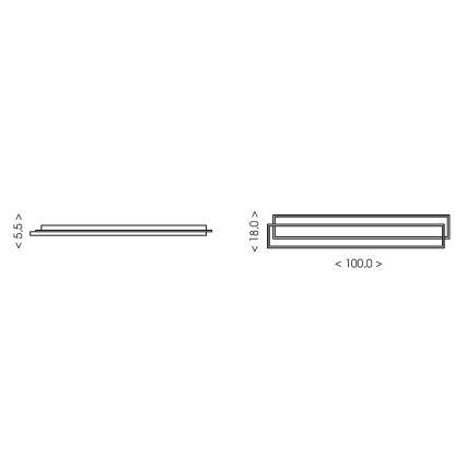 Brilagi - LED stropna svjetiljka s mogućnošću prigušivanja OUTLINE LED/90W/230V 3000-6000K 18x100 cm bijela/crna + daljinski upravljač