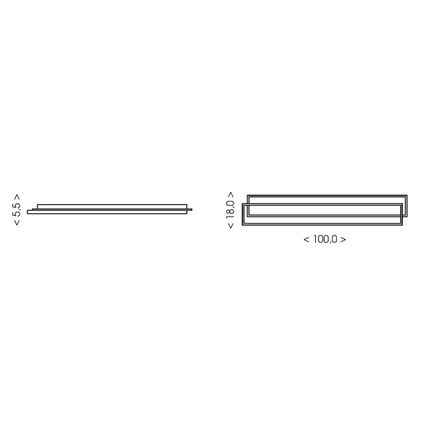 Brilagi - LED stropna svjetiljka s mogućnošću prigušivanja OUTLINE LED/90W/230V 3000-6000K 18x100 cm bijela/crna + daljinski upravljač