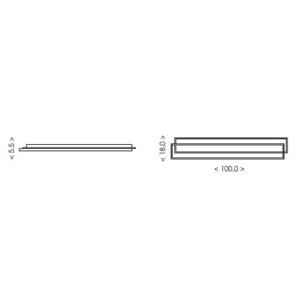BRILAGI - LED stropna svjetiljka s mogućnošću prigušivanja OUTLINE LED/90W/230V 3000-6000K 18x100 cm bijela/crna + daljinski upravljač