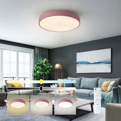 Brilagi - stropna LED svjetiljka s mogućnošću prigušivanja POOL LED/60W/230V 3000-6000K Ø 50 cm ružičasta + daljinski upravljač