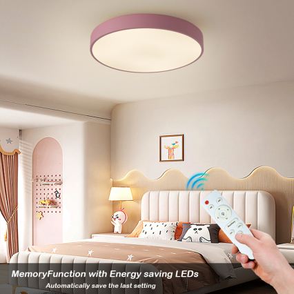 Brilagi - stropna LED svjetiljka s mogućnošću prigušivanja POOL LED/60W/230V 3000-6000K Ø 50 cm ružičasta + daljinski upravljač