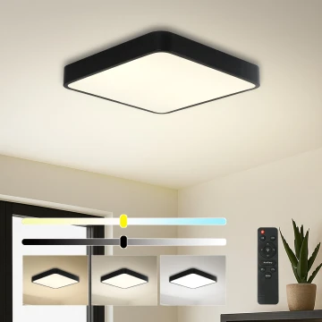 Brilagi - LED stropna svjetiljka s prigušivanjem POOL SQUARE LED/36W/230V 3000-6000K 40x40 cm crna + daljinski upravljač
