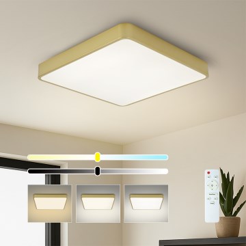 Brilagi - LED stropna svjetiljka s prigušivanjem POOL SQUARE LED/48W/230V 3000-6000K 50x50 cm zlatna + daljinski upravljač