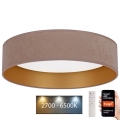 Brilagi - LED stropna svjetiljka s prigušivanjem VELVET SMART LED/36W/230V promjer 55 cm 2700-6500K Wi-Fi Tuya bež/zlatna + daljinski upravljač
