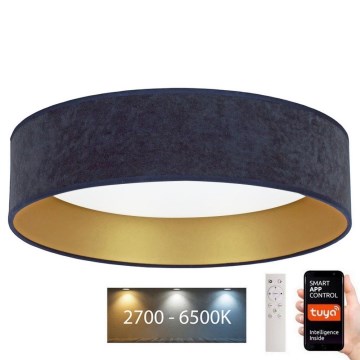 Brilagi - LED stropna svjetiljka s prigušivanjem VELVET SMART LED/36W/230V promjer 55 cm 2700-6500K Wi-Fi Tuya plava/zlatna + daljinski upravljač