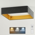 Brilagi - LED stropna svjetiljka s prigušivanjem VELVET SQUARE LED/24W/230V 3000/4000/6500K + daljinski upravljač siva