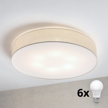 Brilagi - LED stropna svjetiljka SIRIJA 6xE27/15W/230V, promjer 80 cm, krem boje