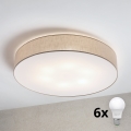 Brilagi - LED stropna svjetiljka SIRIJA 6xE27/15W/230V Ø 80 cm bež
