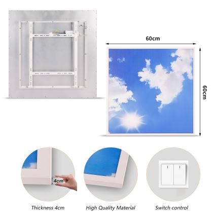 Brilagi - LED stropna svjetiljka SLIMFRAME LED/58W/230V 60x60 cm srebrna/plava