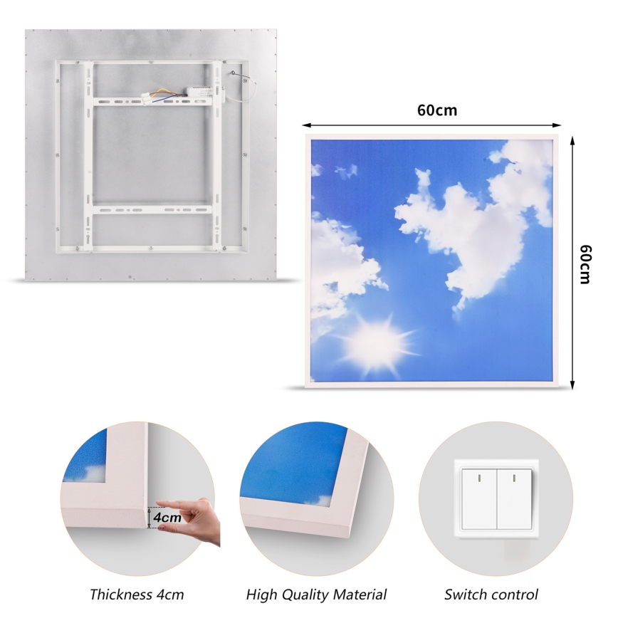 Brilagi - LED stropna svjetiljka SLIMFRAME LED/58W/230V 60x60 cm srebrna/plava