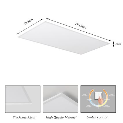 Brilagi - LED stropna svjetiljka SLIMFRAME LED/80W/230V 120x60 cm 3000/4000/6000K bijela