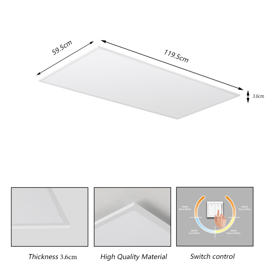 Brilagi - LED stropna svjetiljka SLIMFRAME LED/80W/230V 120x60 cm 3000/4000/6000K bijela