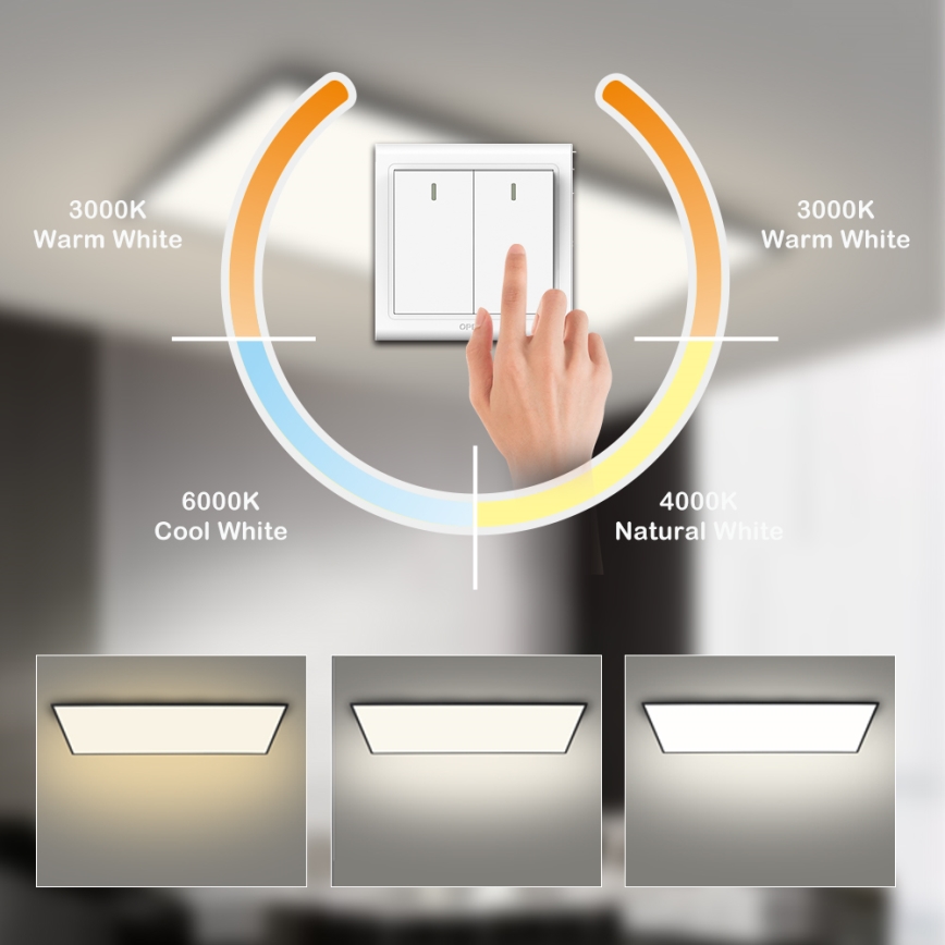 Brilagi - LED stropno svjetlo SLIMFRAME LED/80W/230V 120x60 cm 3000/4000/6000K crna
