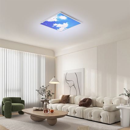 Brilagi - LED stropna svjetiljka SLIMFRAME SKY LED/58W/230V 60x60 cm srebrna/plava