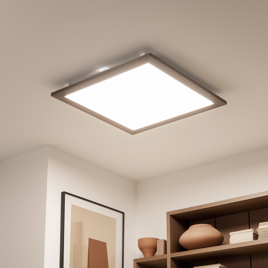 Brilagi - LED Stropna svjetiljka SLIMFRAME WOOD LED/58W/230V 64x64 cm tamno smeđa