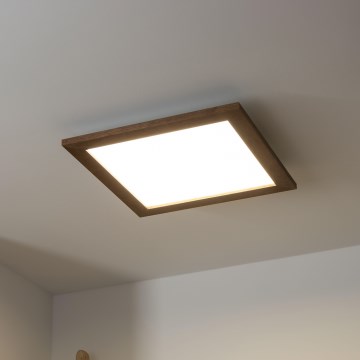 Brilagi - LED stropna svjetiljka SLIMFRAME WOOD s mogućnošću prigušenja LED/36W/230V 49,5x49,5 cm 3000-6000K tamnosmeđa + daljinski upravljač