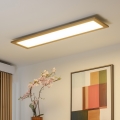 BRILAGI - LED stropna svjetiljka SLIMFRAME WOOD s prigušivanjem LED/58W/230V 124x34 cm 3000-6000K smeđa + daljinski upravljač