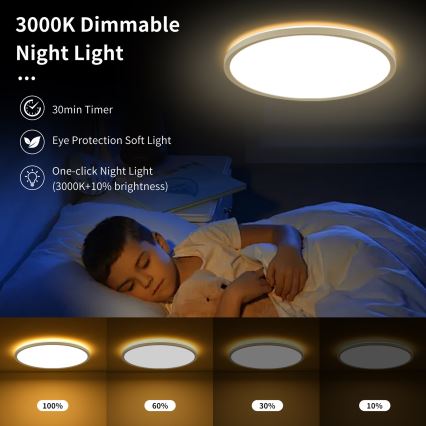 Brilagi - LED stropna svjetiljka s prigušivanjem ULTRA SLIM LED/24W/230V 2700-6500K promjer 42 cm bijela + daljinski upravljač