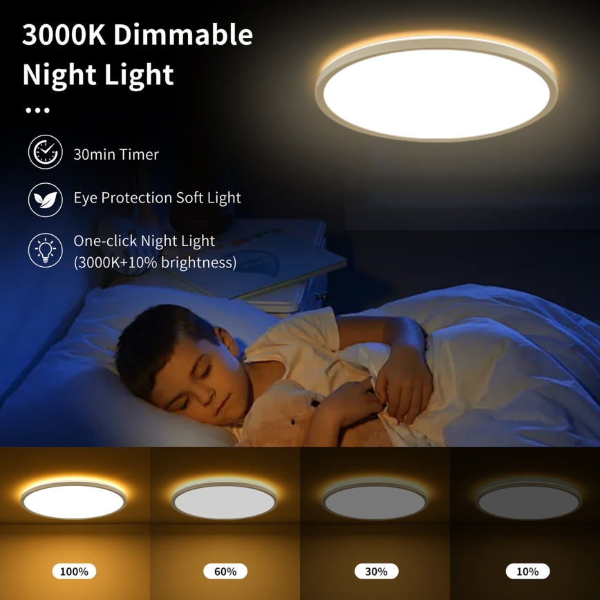 Brilagi - LED stropna svjetiljka s prigušivanjem ULTRA SLIM LED/24W/230V 2700-6500K promjer 42 cm bijela + daljinski upravljač