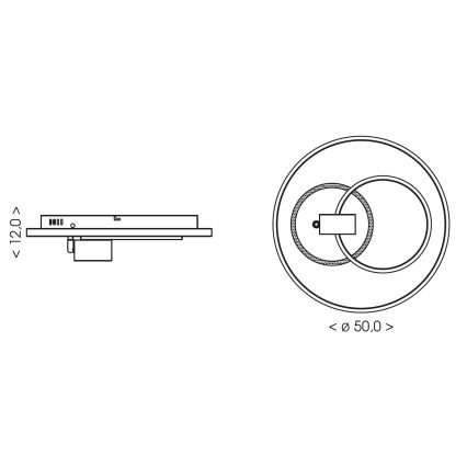 Brilagi - LED prigušivo stropno svjetlo UNITY LED/60W/230V + 1xGU10/3W 3000-6000K Ø 50 cm bijela/crna + daljinski upravljač