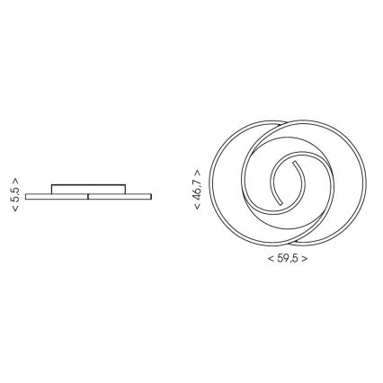 Brilagi - LED prigušivo stropno svjetlo VELO XL LED/83W/230V 3000-6500K 46,7x59,5 cm + daljinski upravljač