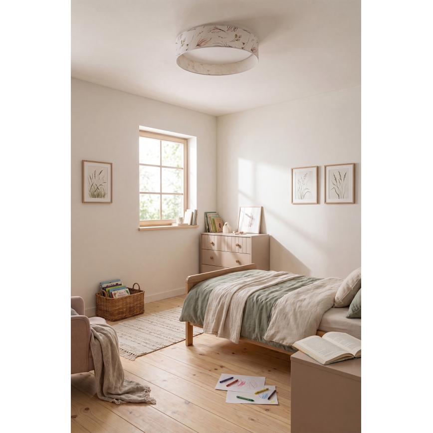 Brilagi - LED stropna svjetiljka VELVET SIMPLE LED/24W/230V 3000K promjer 45 cm bijela/cvjetni motiv
