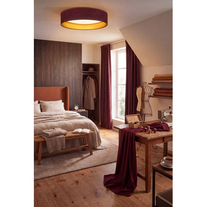 Brilagi - LED stropna svjetiljka VELVET SIMPLE LED/36W/230V 3000K Ø 55 cm bordo/zlatna