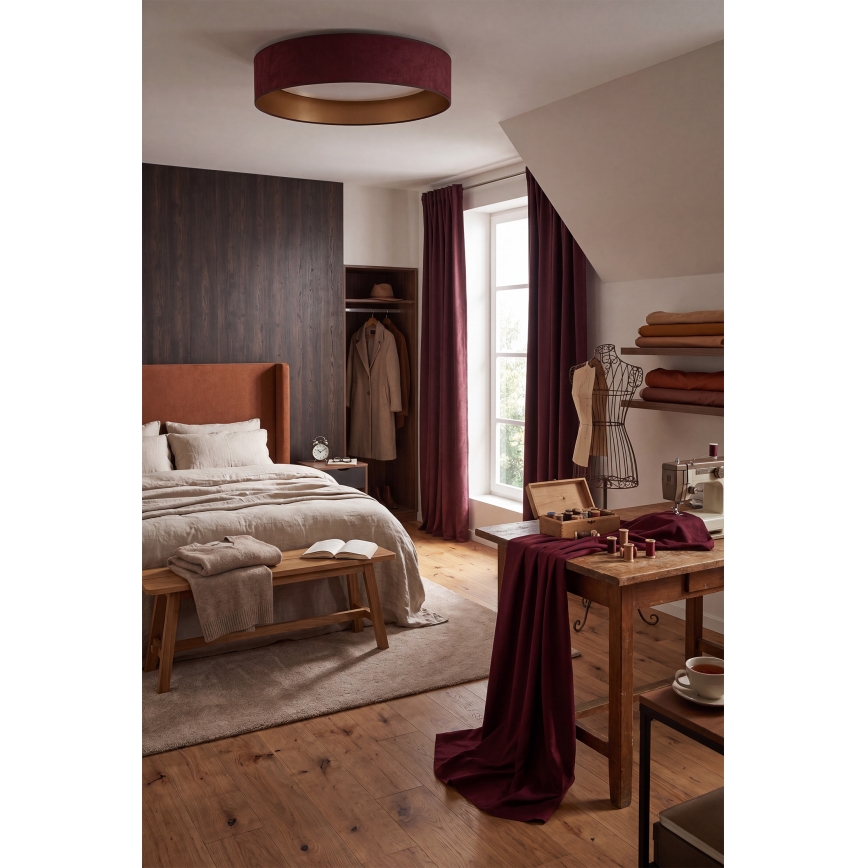 Brilagi - LED stropna svjetiljka VELVET SIMPLE LED/36W/230V 3000K Ø 55 cm bordo/zlatna