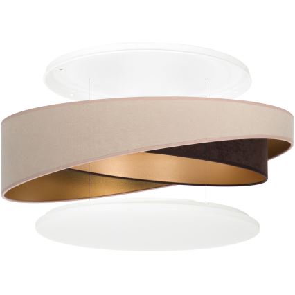 BRILAGI - LED stropna svjetiljka VELVET TWIST LED/24W/230V 4000K Ø 55 cm bež/smeđa/zlatna