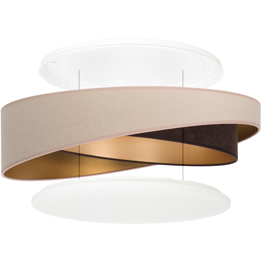 BRILAGI - LED stropna svjetiljka VELVET TWIST LED/24W/230V 4000K Ø 55 cm bež/smeđa/zlatna