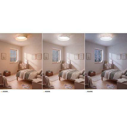 Brilagi - LED stropna svjetiljka VELVET VARI LED/24W/230V 3000/4000/6500K Ø 45 cm bijela/cvjetni motiv