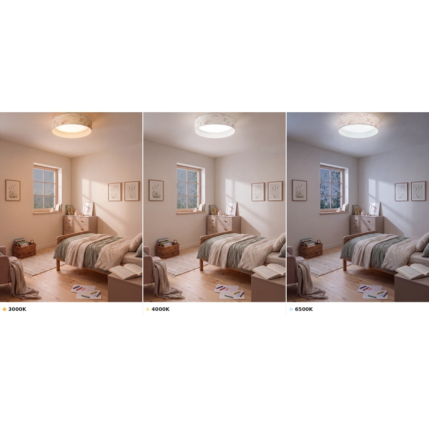 Brilagi - LED stropna svjetiljka VELVET VARI LED/24W/230V 3000/4000/6500K Ø 45 cm bijela/cvjetni motiv