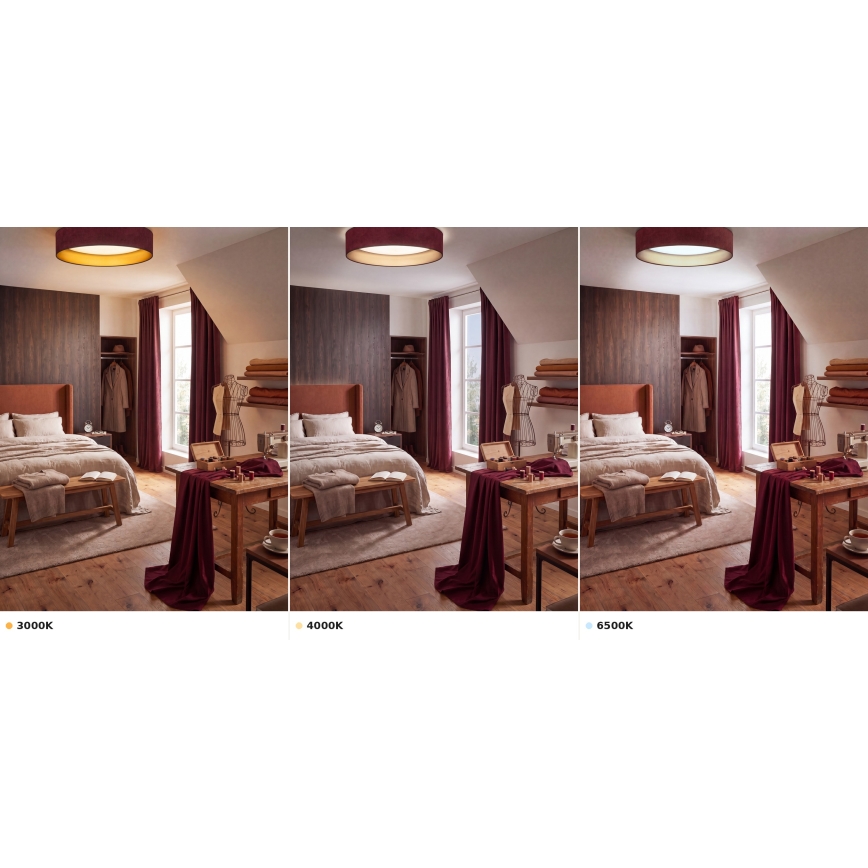 Brilagi - LED stropna svjetiljka VELVET VARI LED/24W/230V 3000/4000/6500K promjer 45 cm bordo/zlatna