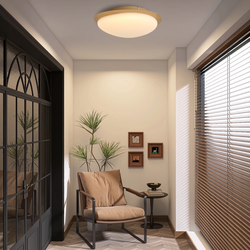 Brilagi - LED stropna svjetiljka VISBY WOOD LED/18W/230V Ø 38 cm smeđa