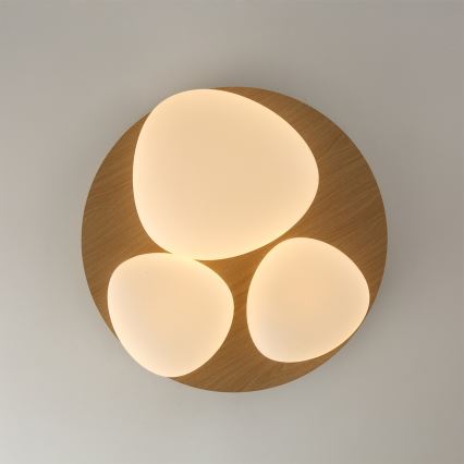 Brilagi - LED stropna svjetiljka VISBY WOOD LED/36W/230V, promjer 50 cm, smeđa